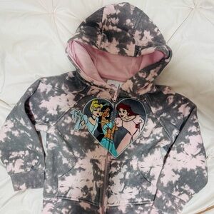 Disney Princess Heart Hoodie - Pink and Gray